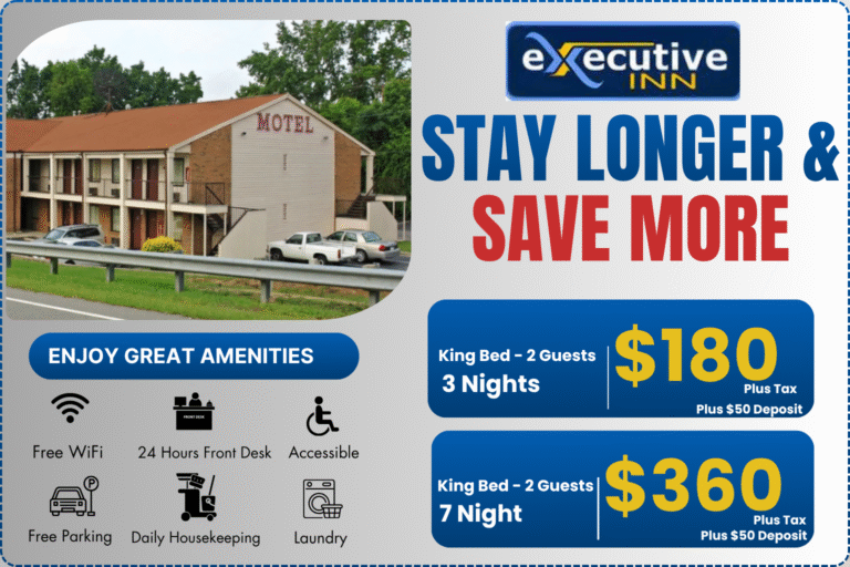 Stay Longer & Save More | Executive Inn West Columbia, SC